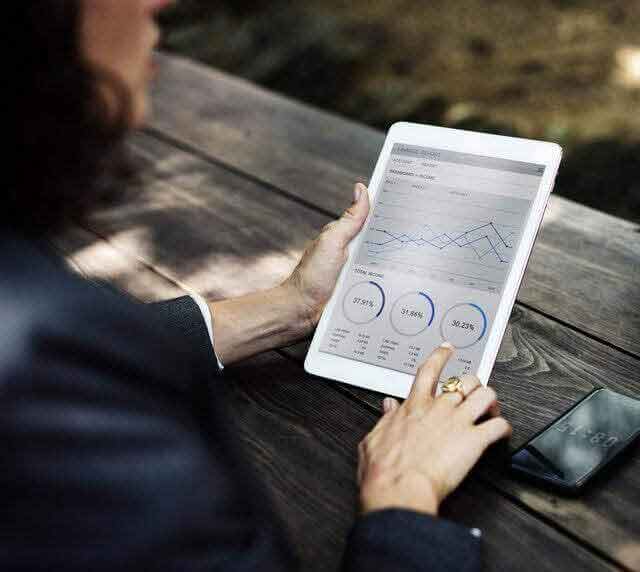 A woman checking data